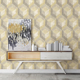 A-Street Prints Trilogy Geometrics Beige Wallpaper
