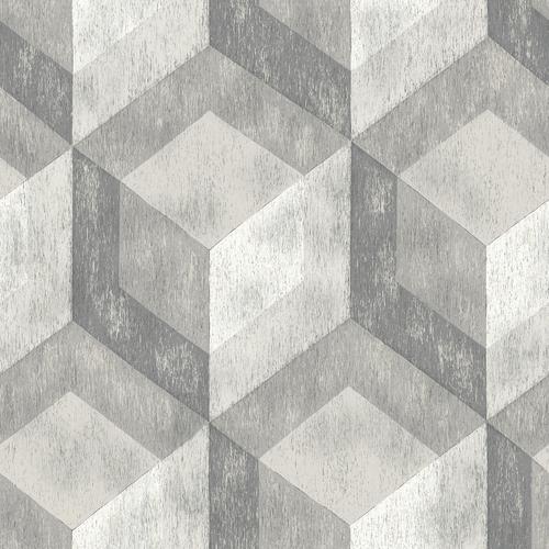 A-Street Prints Clarabelle Grey Rustic Wood Tile Wallpaper