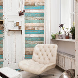 A-Street Prints Trilogy Wood Turquoise Wallpaper