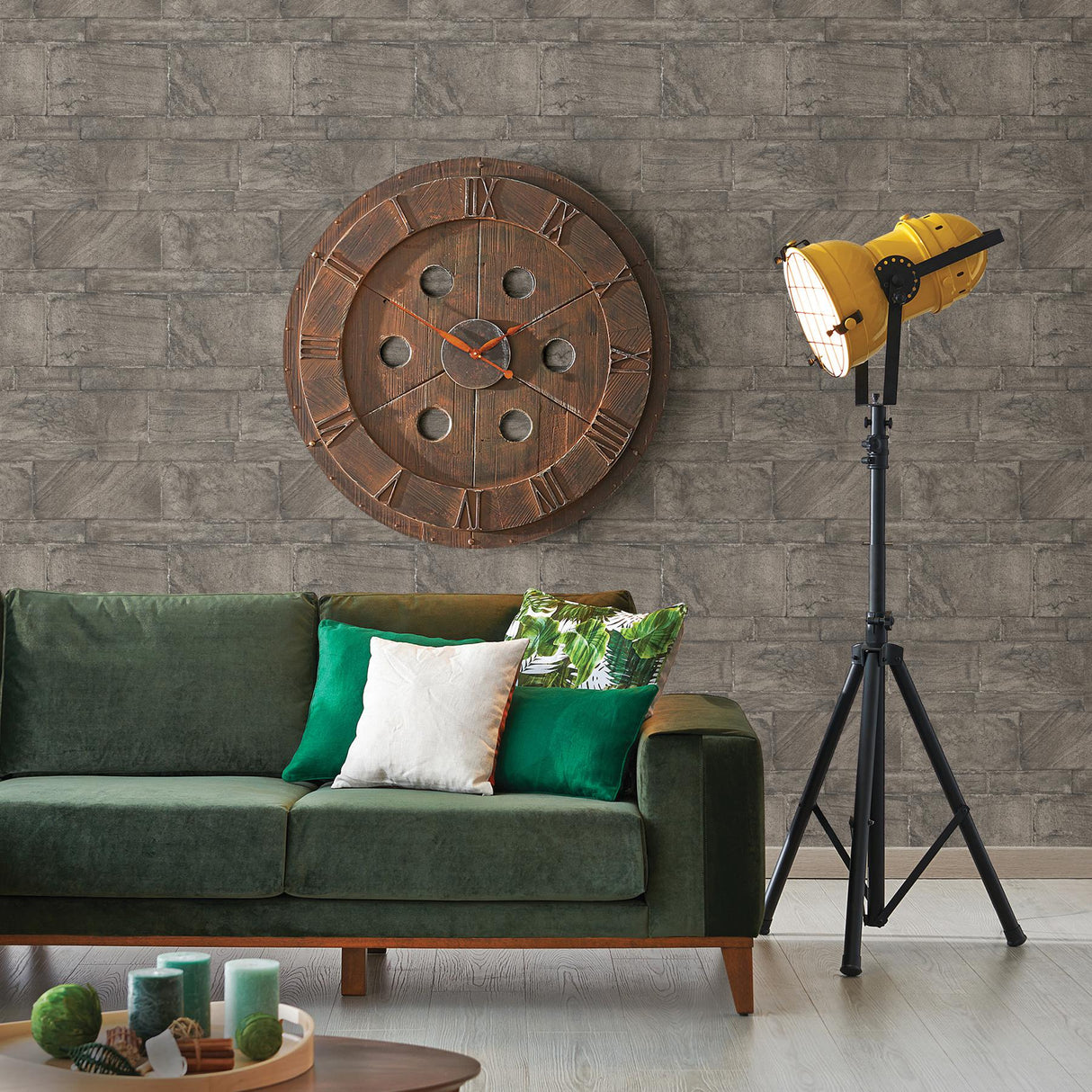 A-Street Prints Trilogy Stone Dark Grey Wallpaper