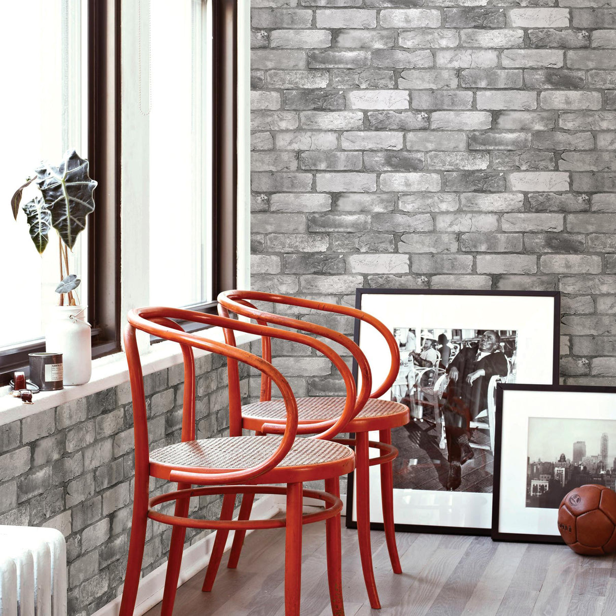 A-Street Prints Trilogy Brick Grey Wallpaper