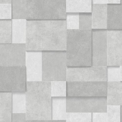 A-Street Prints Duchamp Silver Metallic Squares Wallpaper