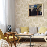 A-Street Prints Trilogy Geometrics Wheat Wallpaper