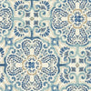 A-Street Prints Florentine Blue Faux Tile Wallpaper