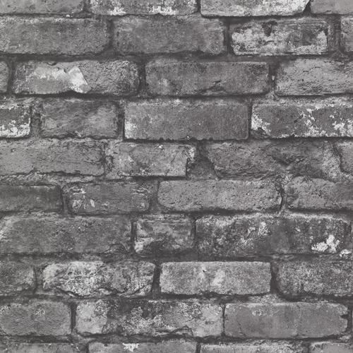 A-Street Prints Debs Grey Exposed Brick Wallpaper