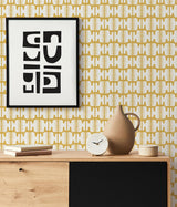 Brewster Home Fashions Black Pepper Paperie Black Pepper Nuwallpaper Geometrics Yellow Wallpaper