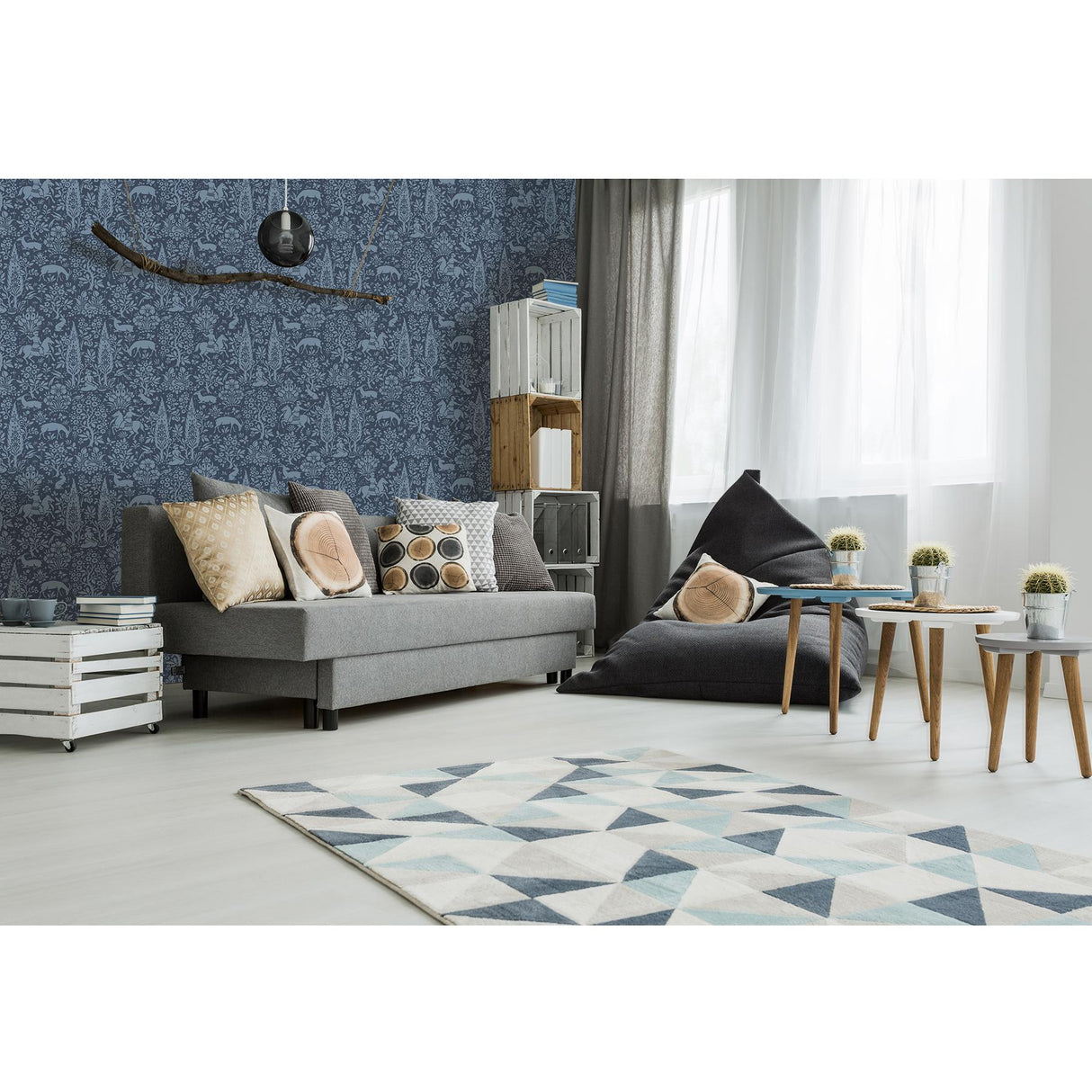Brewster Home Fashions Crown  Cwv M1169 Dark Blue Wallpaper