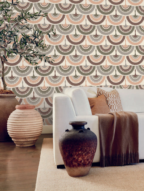 Antonina Vella Feather & Fringe Pink Wallpaper