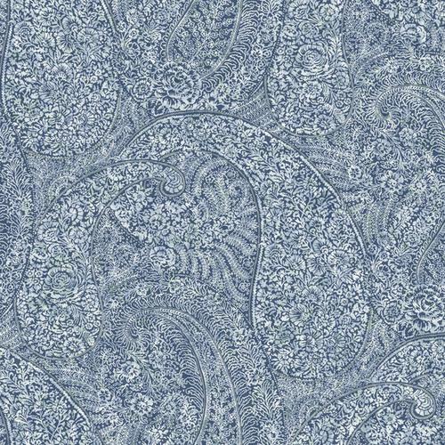 Antonina Vella Kashmir Dreams Paisley Blue Wallpaper