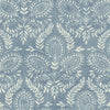 York Designer Series Laurel Damask Blue Wallpaper