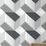 York Graphic White & Cream Geo Blocks Wallpaper