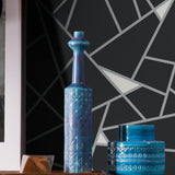York Wallcoverings Prismatic Black & Silver Wallpaper