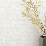 York Horizontal Hash Marks White & Cream Wallpaper