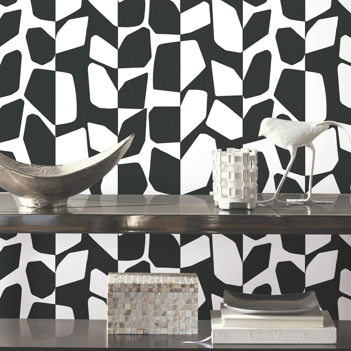 York Wallcoverings Primitive Vines Black & White Wallpaper