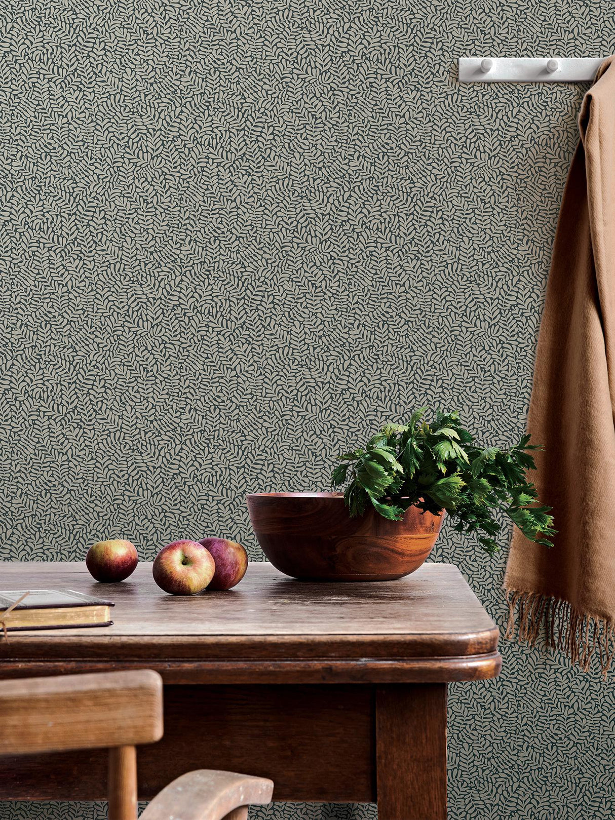 A-Street Prints Anna Dark Blue Fern Trail Wallpaper