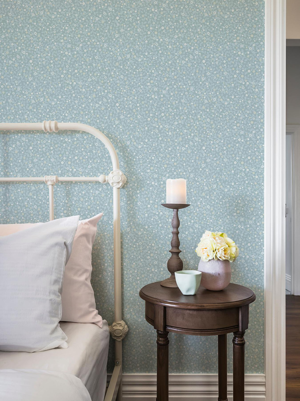 A-Street Prints Hummelvik Blue Daisy Trail Wallpaper
