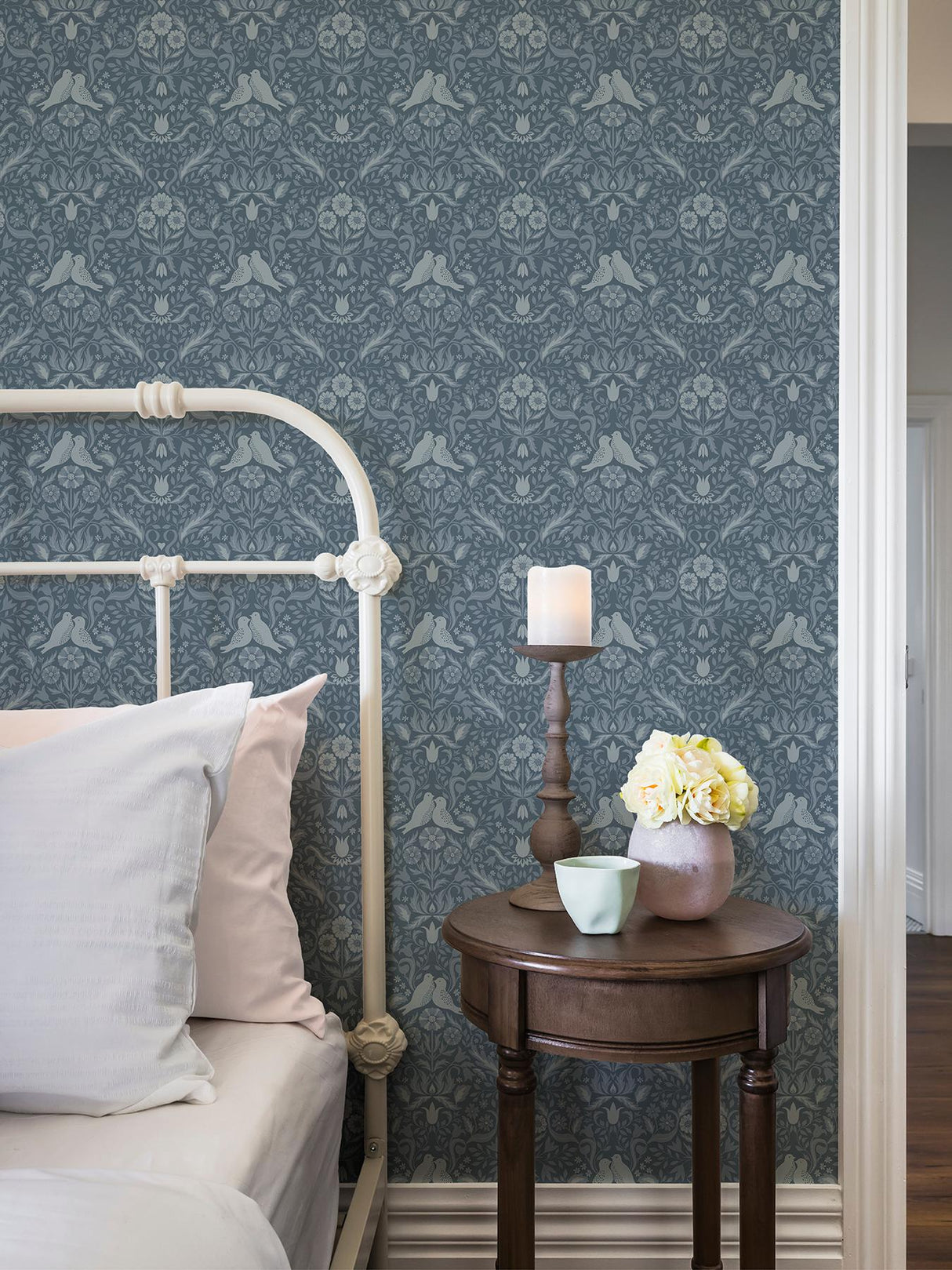 A-Street Prints Annelie Birds Blue Wallpaper
