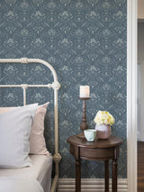 A-Street Prints Annelie Birds Blue Wallpaper