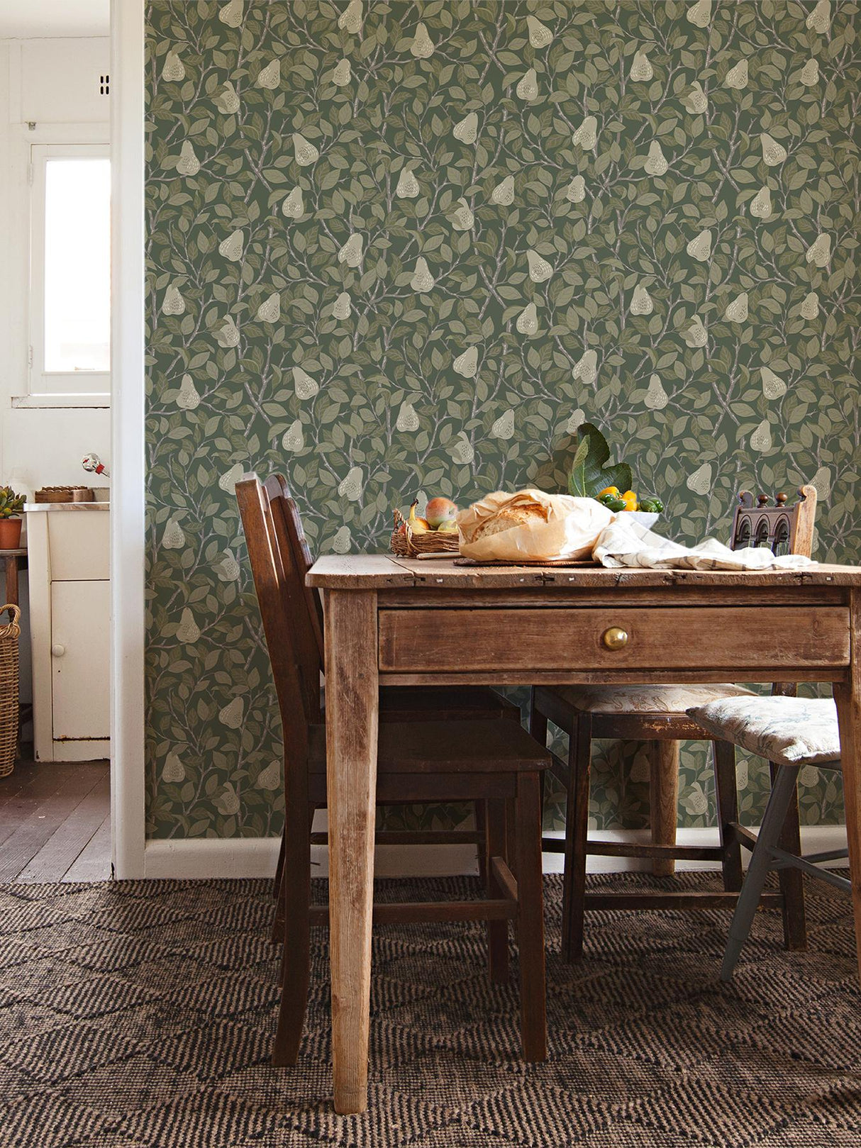 A-Street Prints Pirum Green Pear Wallpaper