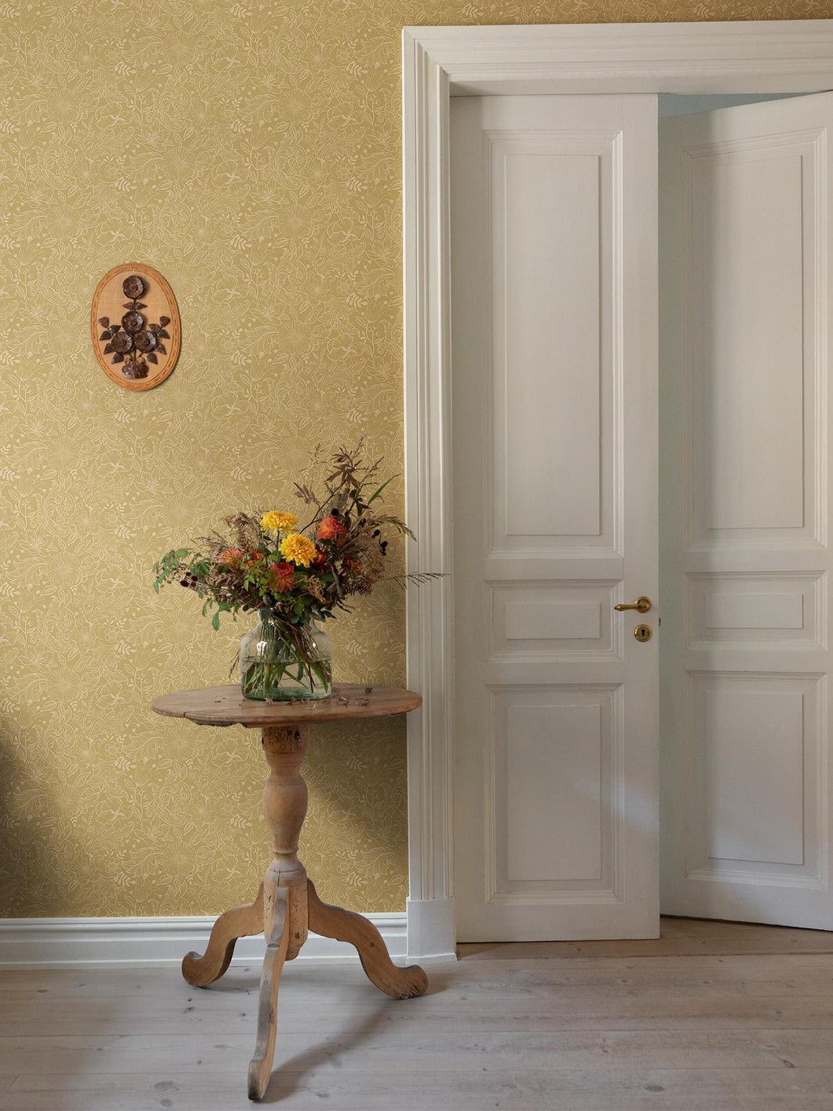 A-Street Prints Annelie Flowers Yellow Wallpaper
