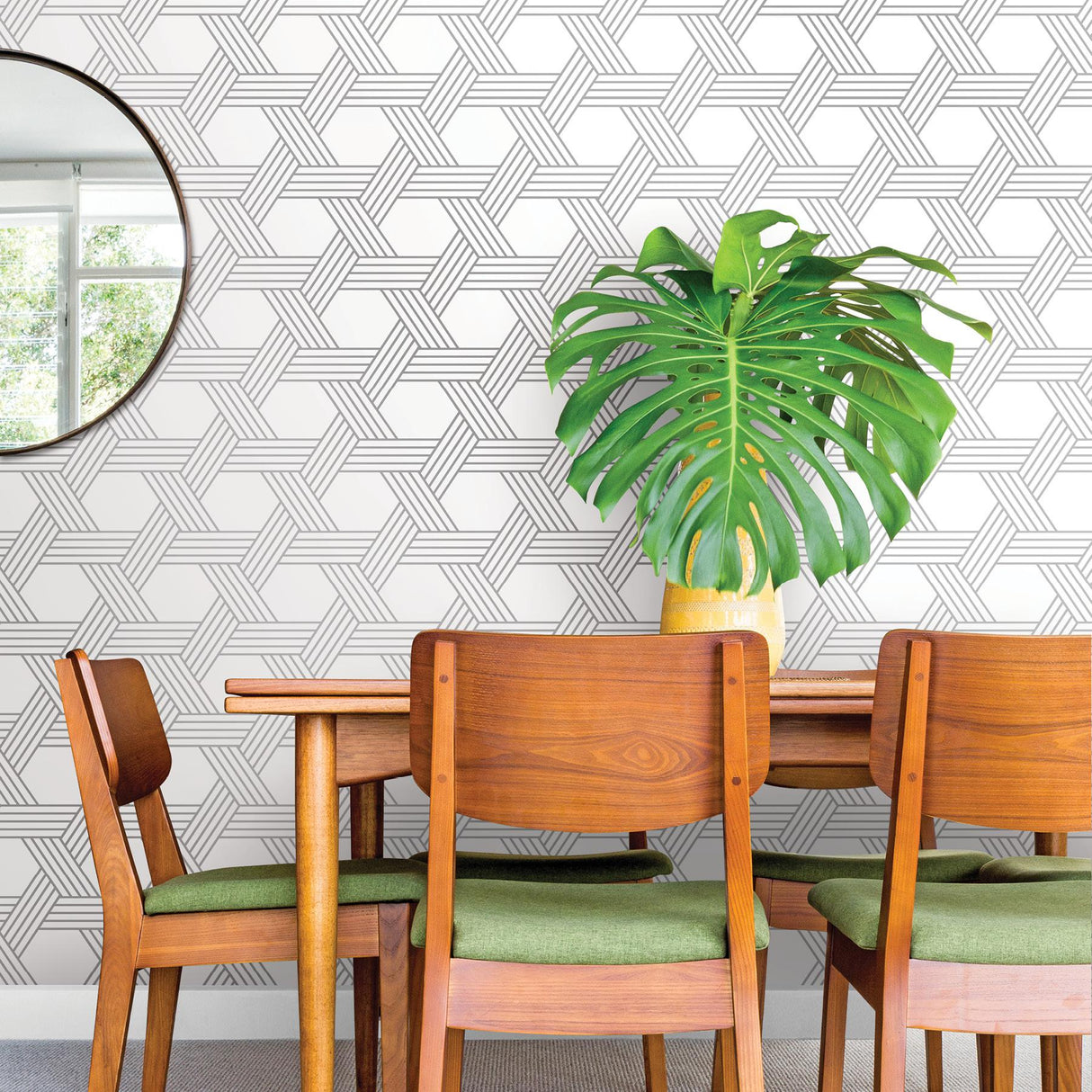 Brewster Home Fashions Scott Living Scott Living Nuwallpaper Geometrics Silver Wallpaper