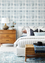 Brewster Home Fashions Scott Living Scott Living Nuwallpaper Plaids Blue Wallpaper