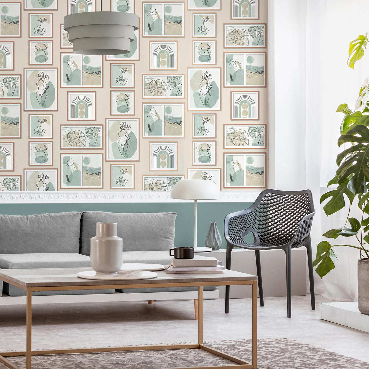 Brewster Home Fashions Fine Decor Medley Krasner Neutral Wallpaper