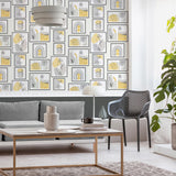 Brewster Home Fashions Fine Decor Medley Krasner Mustard Wallpaper