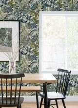 Brewster Home Fashions Caroline Et Bettina Caroline Et Bettina Nuwallpaper Leaves Slate Wallpaper