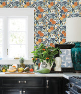 Brewster Home Fashions Pip & Lo Pip & Lo Nuwallpaper Fruit Navy Wallpaper