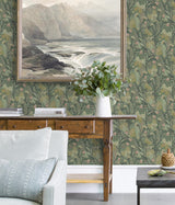 Brewster Home Fashions Pip & Lo Pip & Lo Nuwallpaper Leaves Sage Wallpaper