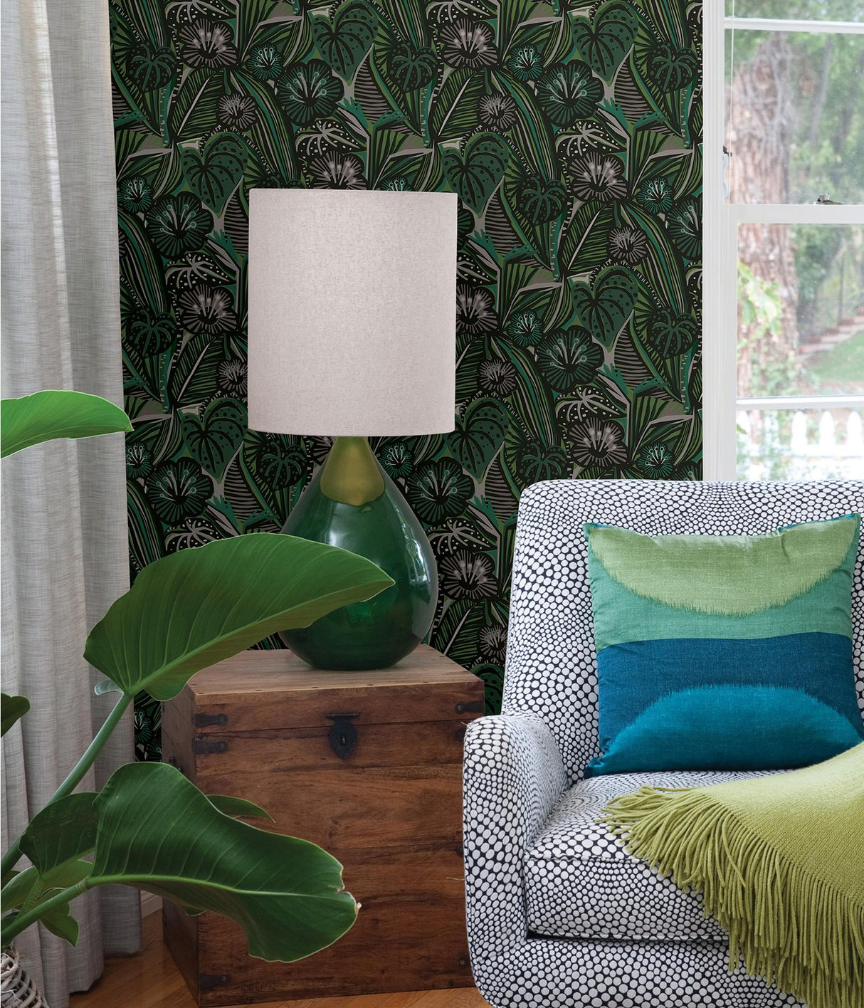 Brewster Home Fashions Pip & Lo Pip & Lo Nuwallpaper Leaves Greens Wallpaper