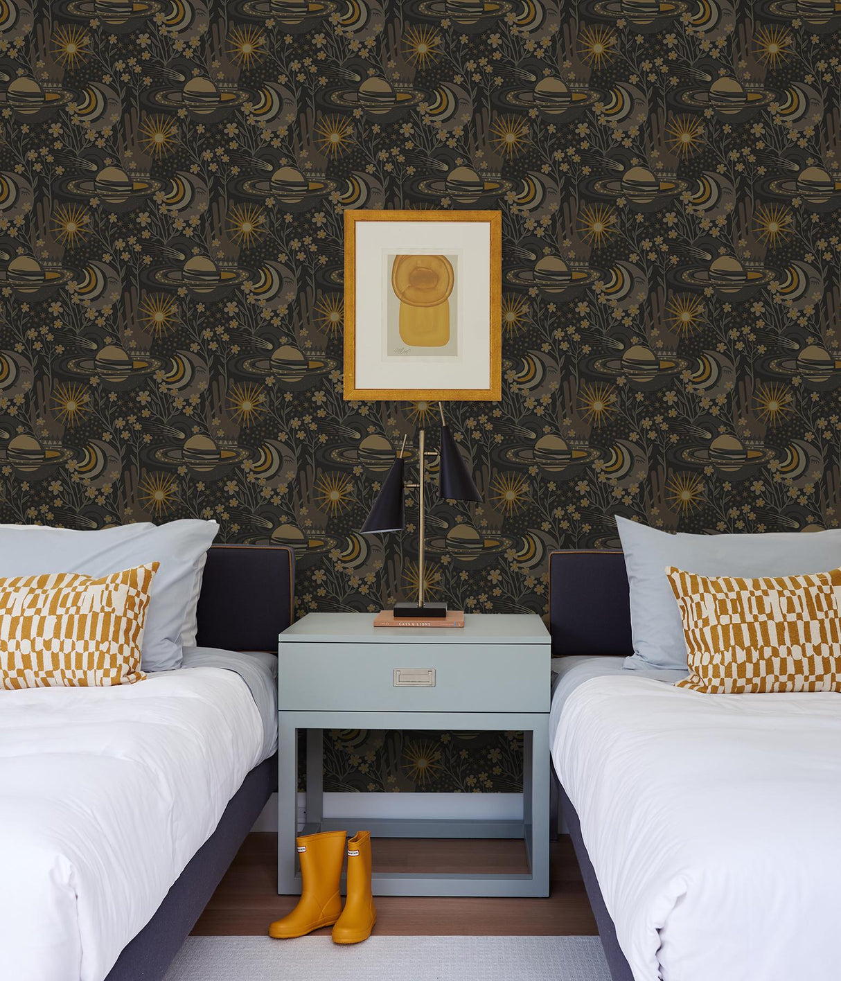 Brewster Home Fashions Pip & Lo Pip & Lo Nuwallpaper Stars Black Wallpaper