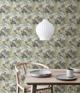 Brewster Home Fashions Pip & Lo Pip & Lo Nuwallpaper Birds Grey Aqua Wallpaper