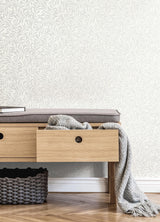 Brewster Home Fashions Brewster Archive Collection Leaves Grey/White Wallpaper