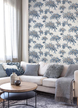 Brewster Home Fashions Brewster Archive Collection Trees Dark Blue Wallpaper
