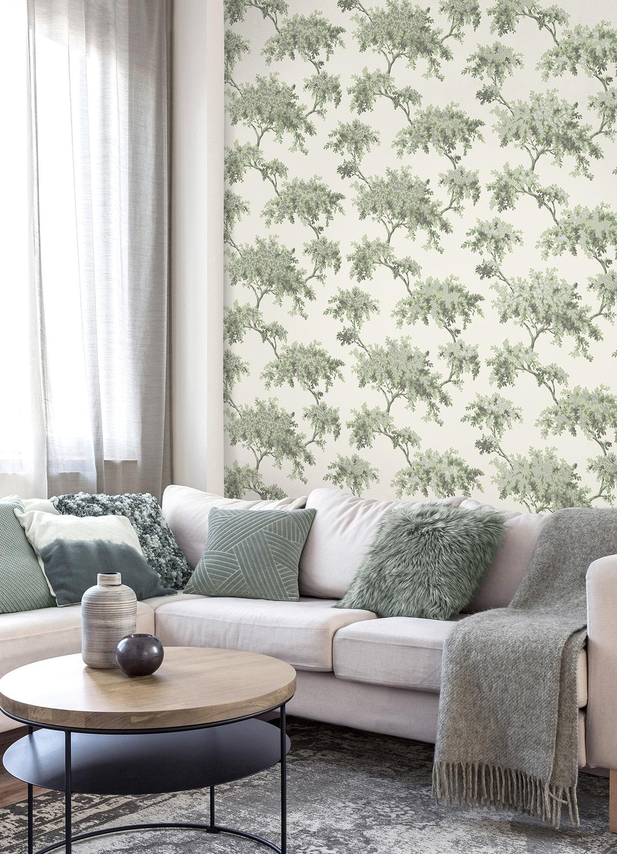 Brewster Home Fashions Brewster Archive Collection Trees Sage Wallpaper