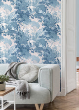 Brewster Home Fashions Brewster Archive Collection Birds Blue Wallpaper