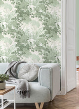 Brewster Home Fashions Eden Sage Crane Lagoon Wallpaper