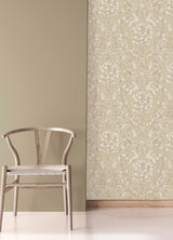 Brewster Home Fashions Brewster Archive Collection Flowers Beige/Gold Wallpaper