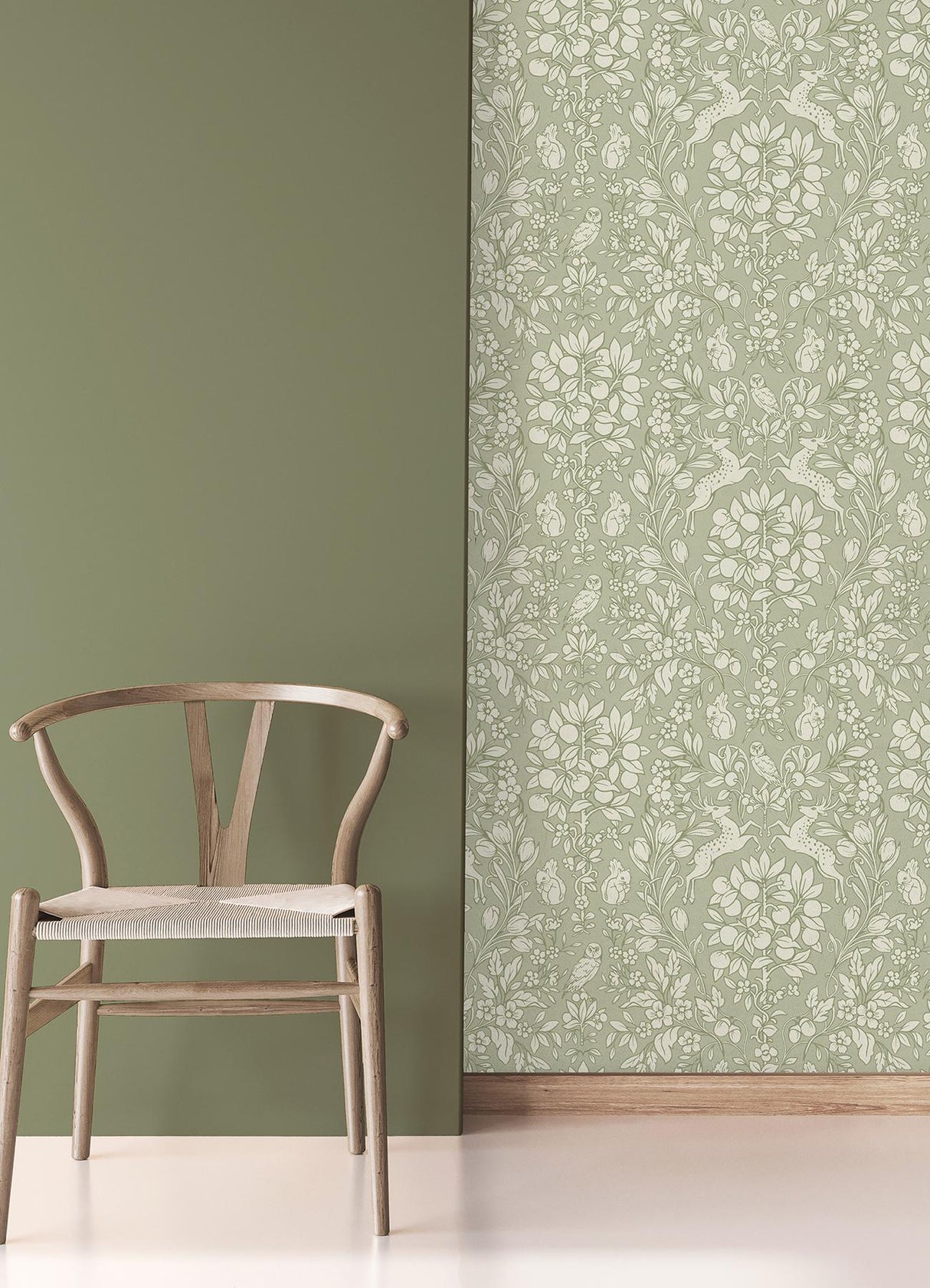 Brewster Home Fashions Brewster Archive Collection Flowers Sage Wallpaper