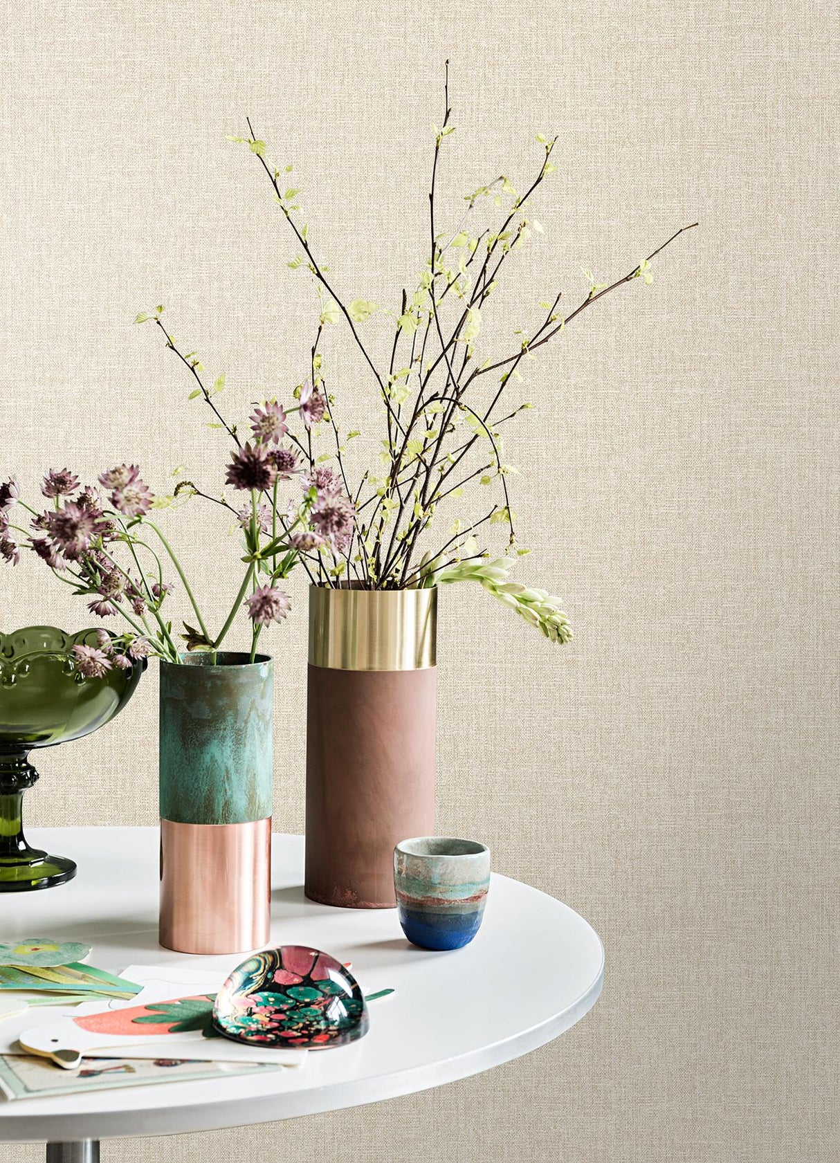 Brewster Home Fashions Brewster Archive Collection Texture Pattern Beige Wallpaper