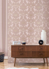 Brewster Home Fashions Brewster Archive Collection Damask Pink Wallpaper