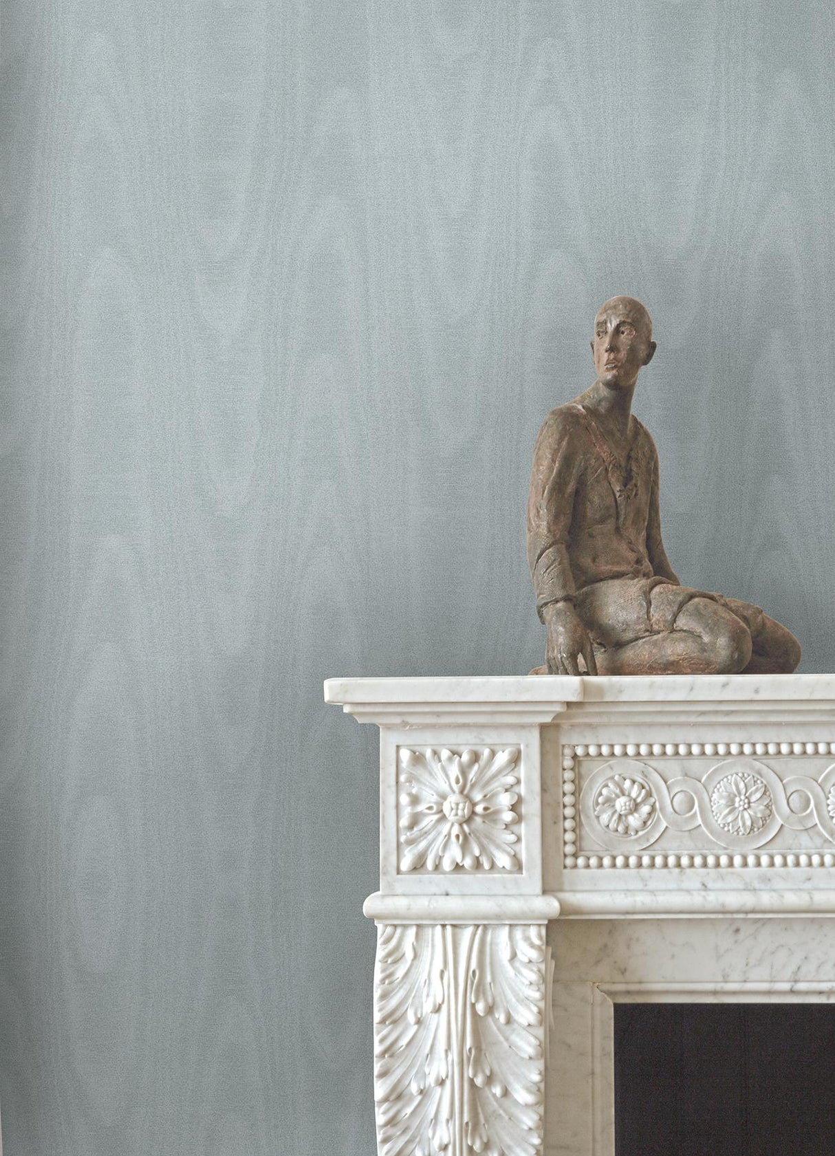 Brewster Home Fashions Sirpi Italian Silk Wood Light Blue Wallpaper