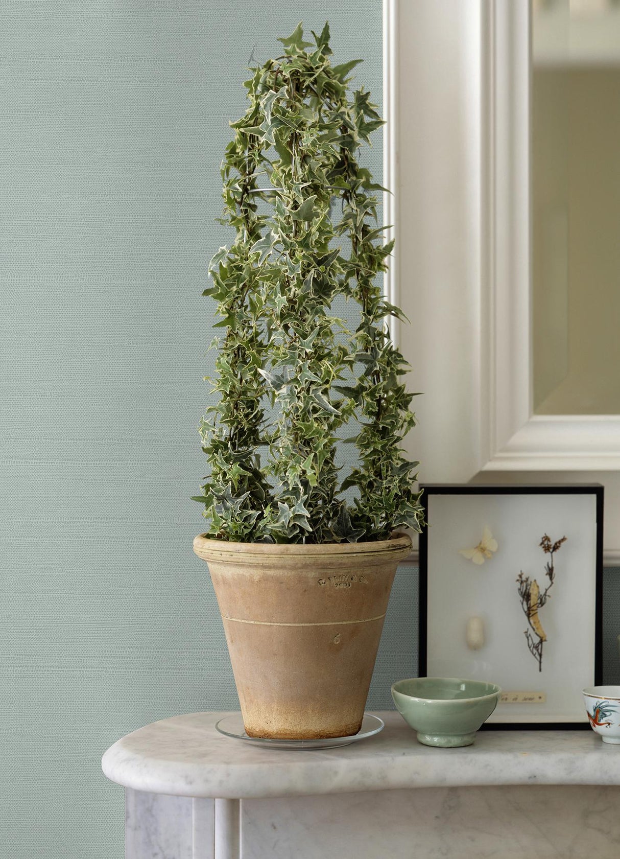 Brewster Home Fashions Sirpi Italian Silk Fabric Textures Light Blue Wallpaper