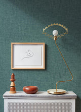 A-Street Prints Bentley Teal Faux Linen Wallpaper