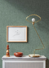 A-Street Prints Bentley Green Faux Linen Wallpaper