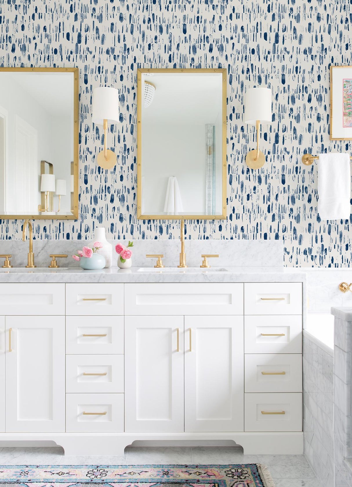 A-Street Prints Daylight Abstract Navy Wallpaper