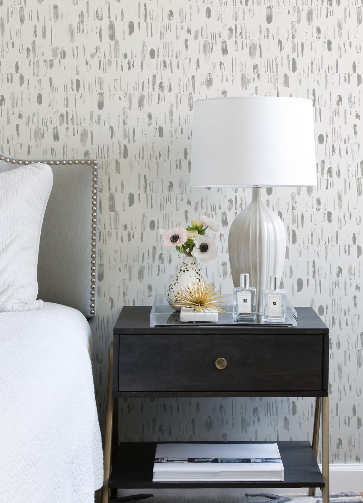 A-Street Prints Dwell Grey Brushstrokes Wallpaper