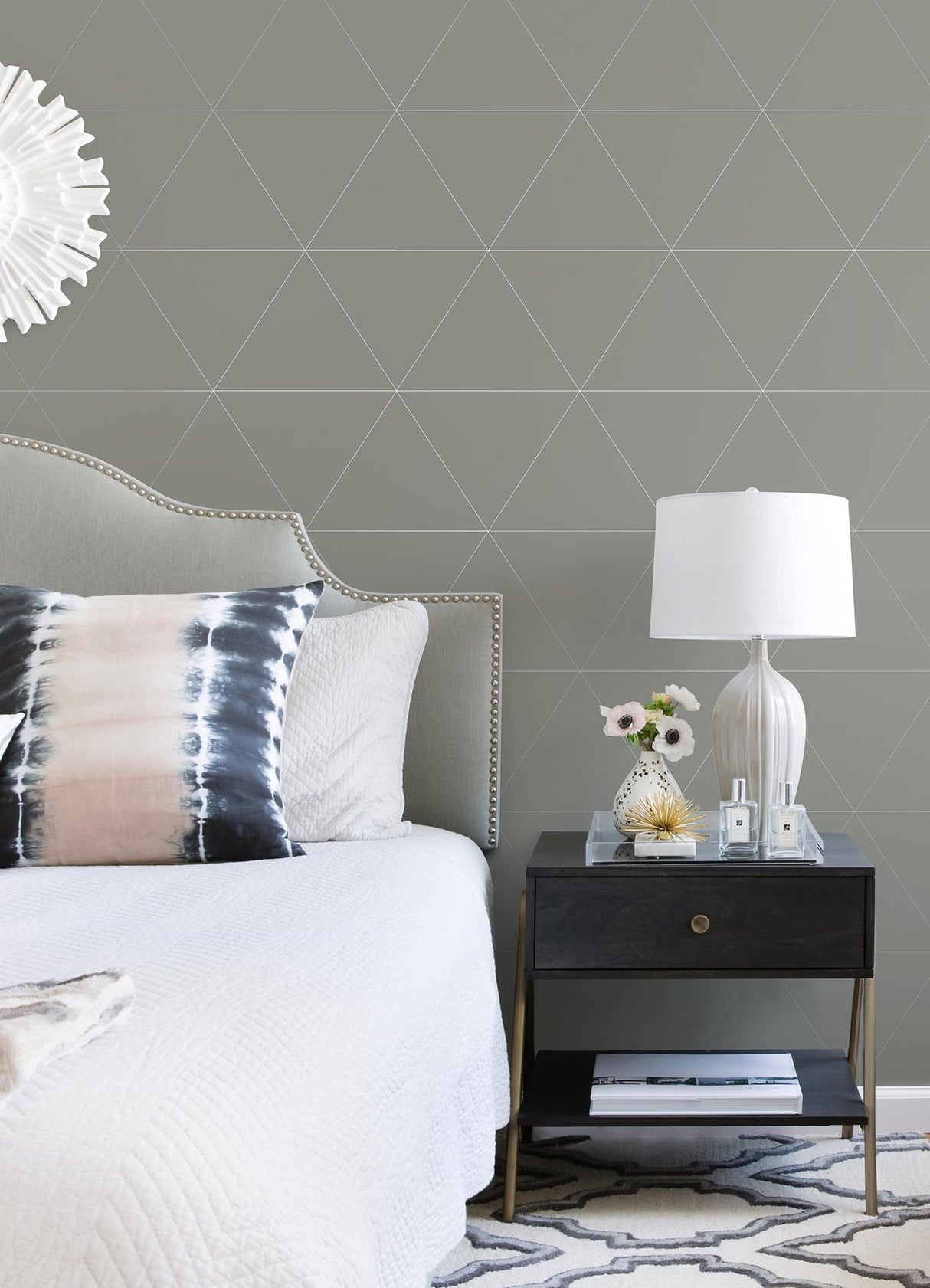 A-Street Prints Twilight Silver Geometric Wallpaper